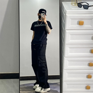 美式复古街头嘻哈工装裤高街男女直筒阔腿休闲裤子JX755-P45图片