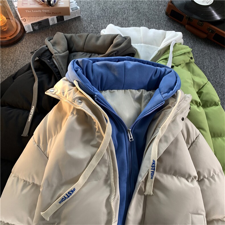 美式宽松假两件棉衣男连帽加厚保暖休闲百搭棉服外套M062-特价P63,男装棉衣,电商A007