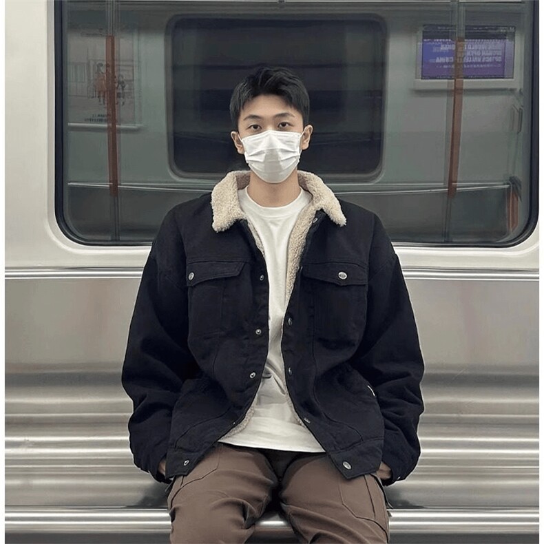 现货加绒牛仔棉服男冬季棉衣外套羊羔绒翻领夹克毛领MY1089-P110,男装夹克,星座1103-3