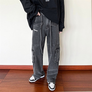B221 2023秋冬新款美式ins高街多口袋工装牛仔裤 LK22066-P75控98图片