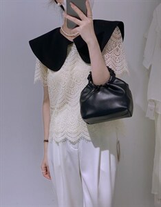 娃娃领蕾丝小衫,其它,驿谷