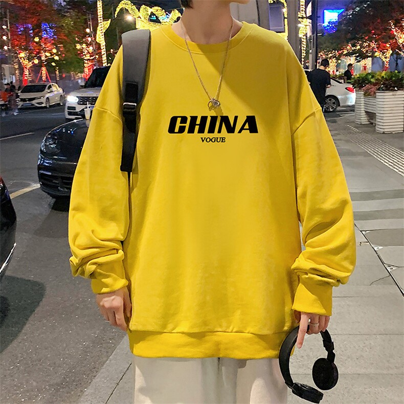 S6001-P28加绒款-P33秋季圆领卫衣男大码韩版宽松长袖外套,男装卫衣,电商A040