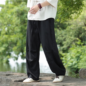 纯亚麻 宽松弯刀裤休闲裤 星座815-8610p100图片