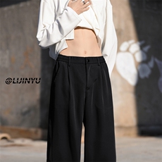 直筒休闲拖地裤百搭坠感小西裤美式潮牌重磅抗皱舒适K070特批38，男装休闲裤，星座718-1