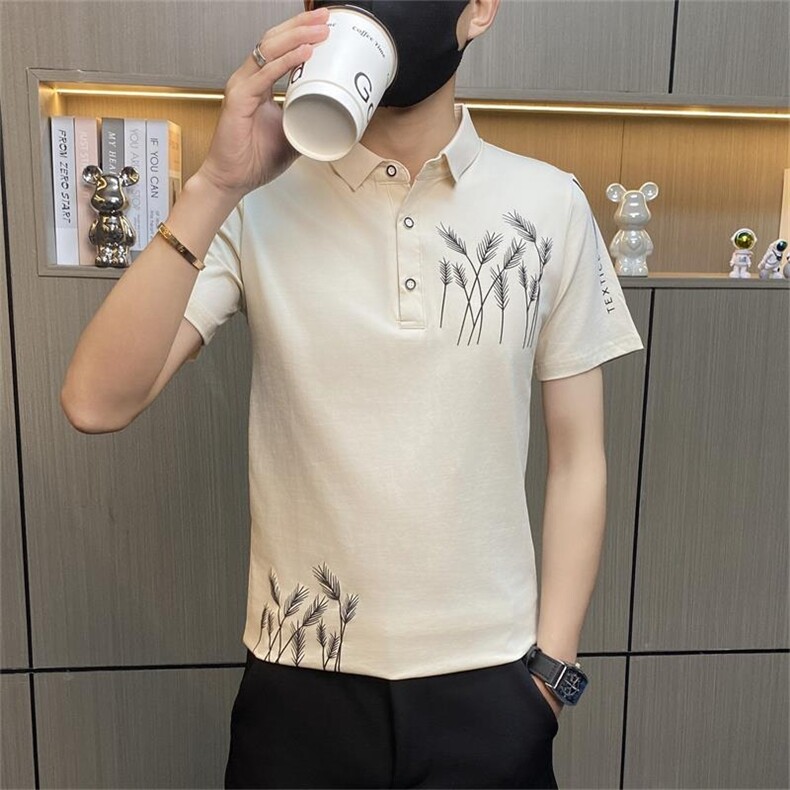 PL010-特P35社会小伙男士t恤polo衫短袖翻领潮牌时尚休闲个性潮流,男装Polo衫,电商D310B-1