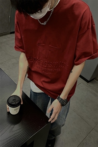 港风钢印多色大码短袖T恤男DT77781P28块特价控55：供抖音视频图片