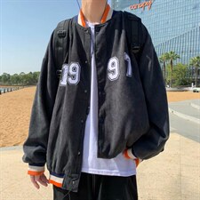 春季港风复古灯芯绒夹克男韩版潮流百搭痞帅棒球服外套潮jk99-p60，男装夹克，星座1008-1