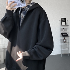 现货WY10178-特p58加绒P68重磅卫衣大码假俩件连帽衫美式外套，女装短外套，电商A059