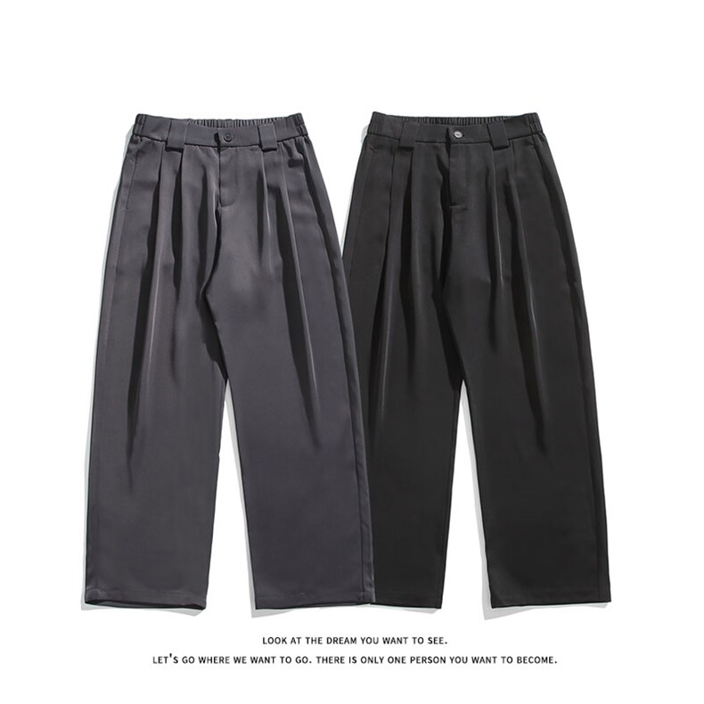 男休闲西裤男裤子宽松大码潮男垂感直筒裤K8554-P40【特价】图片