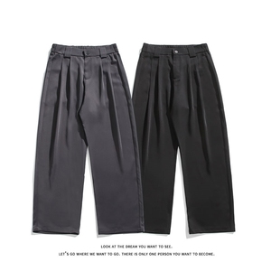 男休闲西裤男裤子宽松大码潮男垂感直筒裤K8554-P40【特价】图片