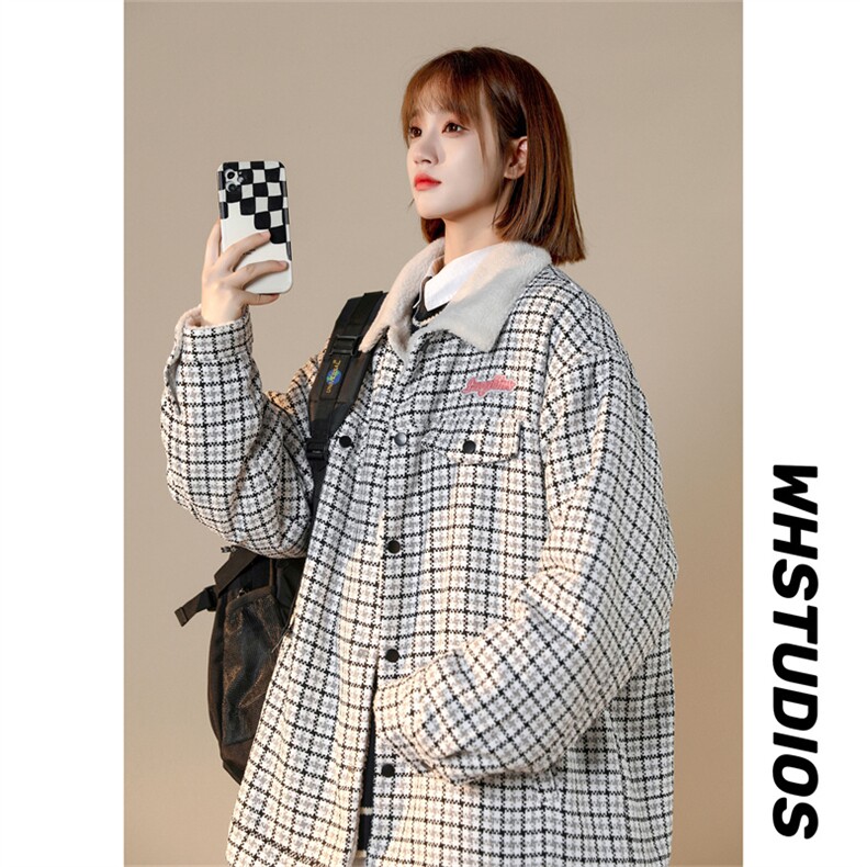 小香风内里羊羔毛翻领青春情侣大码外套棉衣XZ301AMY89,男装棉衣,星座301A