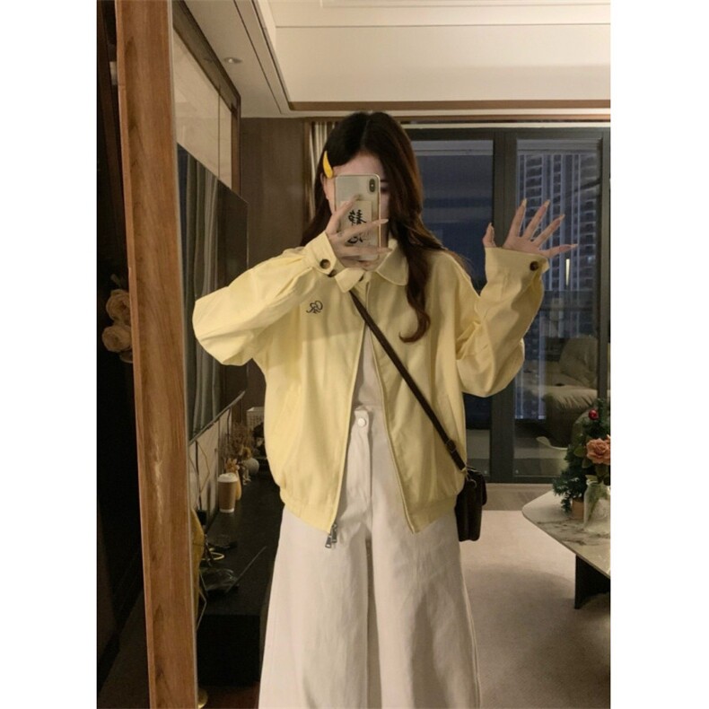 设计感立领短款风衣女春秋款宽松百搭英伦风外套,男装风衣,星座506A