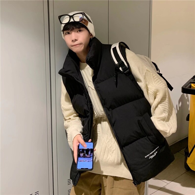新款棉马甲男冬季立领韩版潮流ins痞帅宽松加厚背心外套MJ04-P55图片