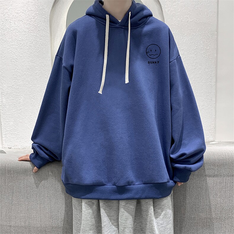 WY2072-P35纯棉连帽卫衣男大码运动帽衫宽松薄外套男,男装卫衣,电商A040