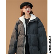 中性风2023冬季男女同款纯色立领棉衣百搭简约棉服外套MY100特P78，男装棉衣，电商B220