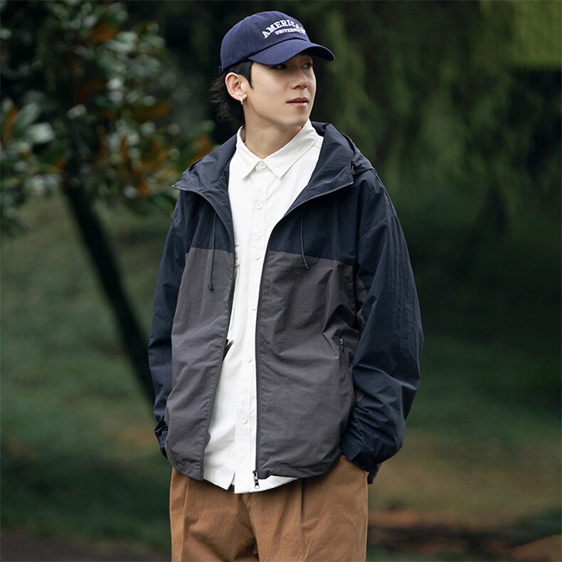 春季新款高品质山系户外防水冲锋衣连帽夹克外套A436-2262-P105,男装夹克,电商A436