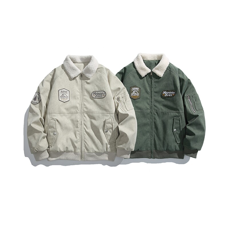 2025冬季新款男装日系潮牌纯色宽松休闲棉服加厚外套MY386-F172图片