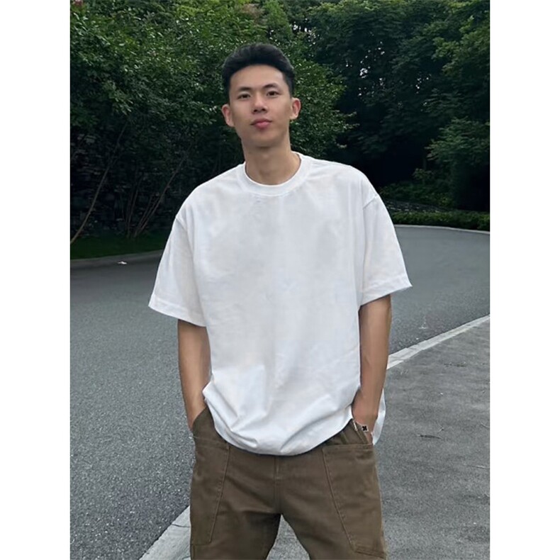 网图2026夏季新款简约230g纯棉短袖T恤男DT6299特P14建议零售价38，男装T恤，电商A001