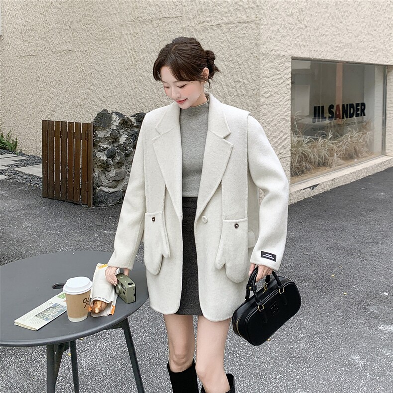 2025冬季西装双面尼70毛送手套围帽（现货）2C375-2519-P275-K418,女装毛呢外套,2C375