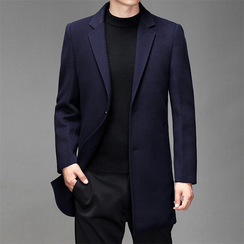 CKMS9923钱塘2020-2中年男士冬季厚款商务休闲长款毛呢大衣P470,男装毛呢大衣,钱塘207-2