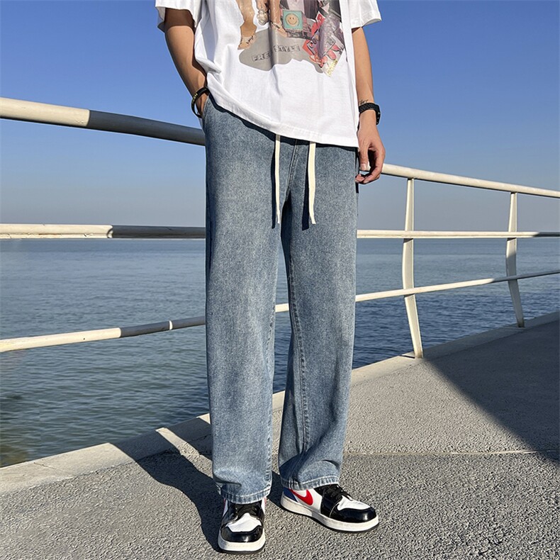 港风日系Ins简约cityboy休闲宽松高街牛仔裤NK63P50,男装牛仔裤,电商D325