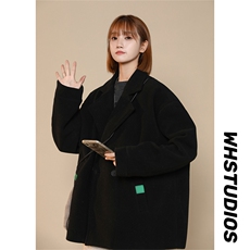 N6138/P85秋冬中性风西服双排扣毛呢大衣男呢料夹克外套呢子，女装毛呢外套，电商A141