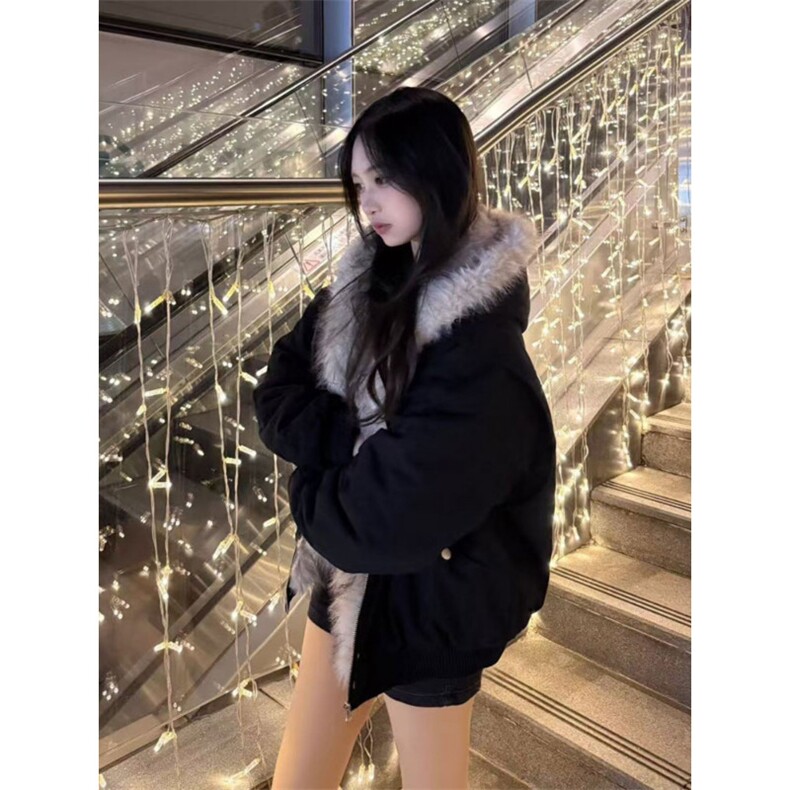 美式cleanfit座山雕连帽棉服男高级感毛绒加厚棉衣M0950-P96，男装棉衣，星座308B-2