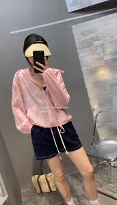 夏季新款韩版绣花洋气连帽防晒衣图片