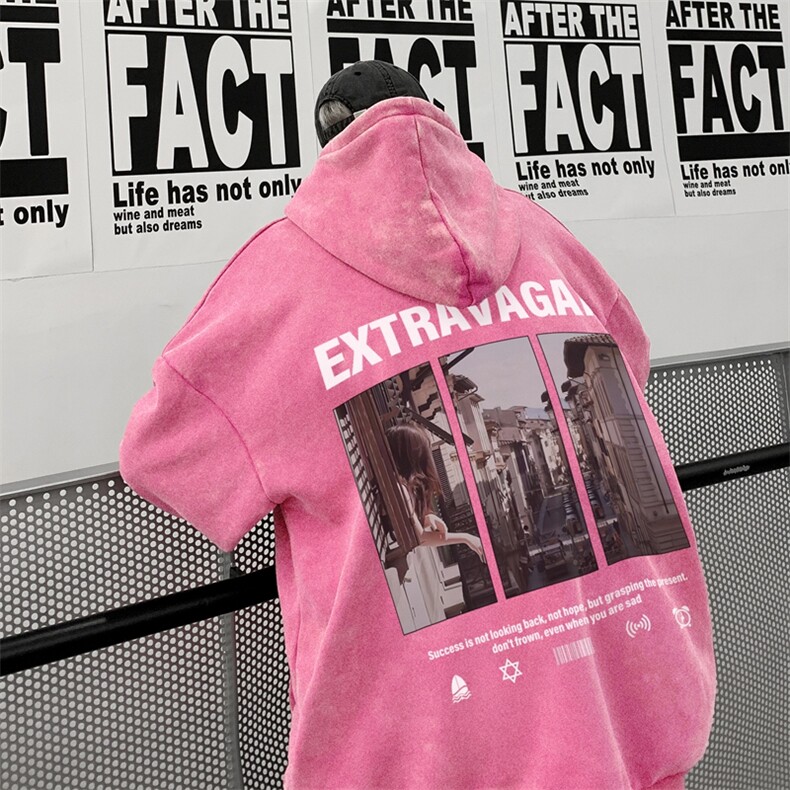 新图爆秋冬重磅水洗连帽卫衣美式大码男衣服XZ517A-3-WL3605-P68，男装卫衣，星座517A-3