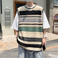 夏季简约ins青春流行圆领标准慵懒气质背心新款毛织背心MY9340P35，男装背心/马甲，星座1116-2