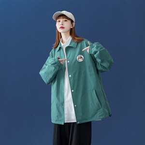 中性 2026秋季简约风趣味图案印花翻领夹克外套 JK310P45控58图片