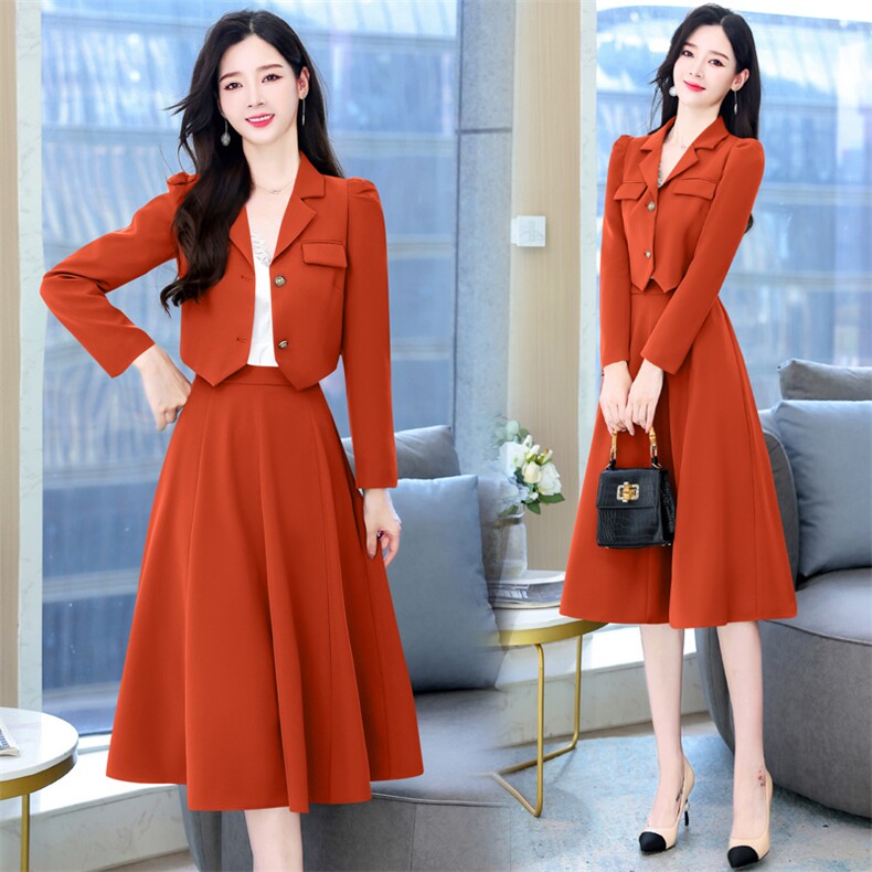 职业套装女高级感2024春秋新款时尚气质女神范小西装连衣裙两件套,女装套装/套裙,时尚俏佳人