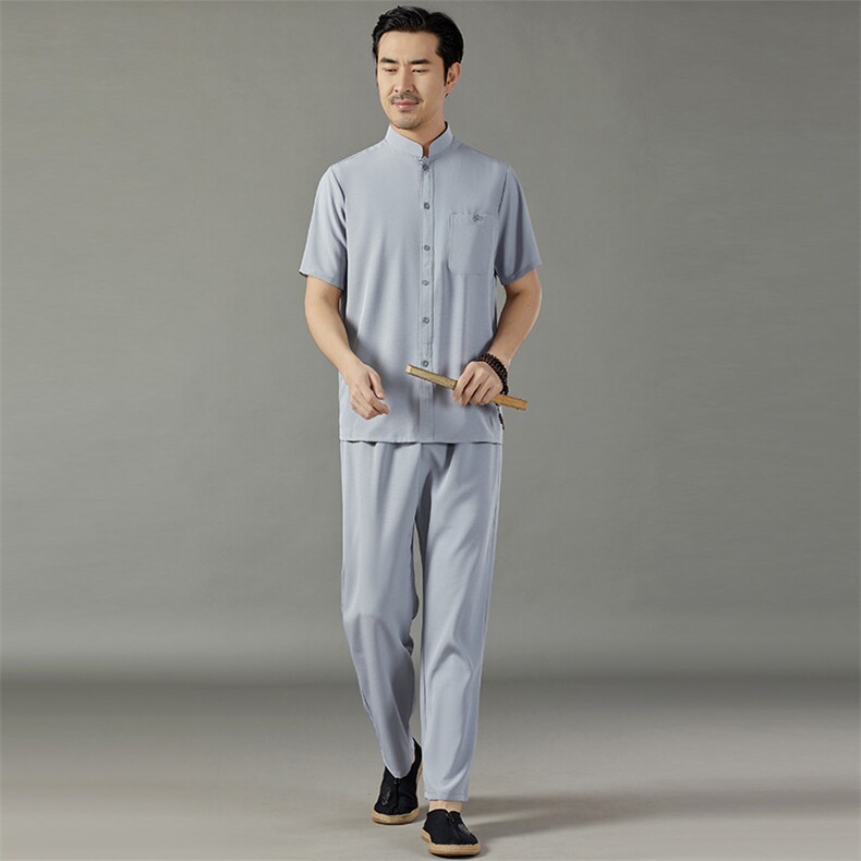 新款男士风套装民族风太极服爸爸装,男装民族服装,钱塘6003B