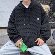 华夫格外套男女ins潮牌高街连帽港风宽松运动痞帅卫衣WY23-P35，女装短外套，星座1008-2