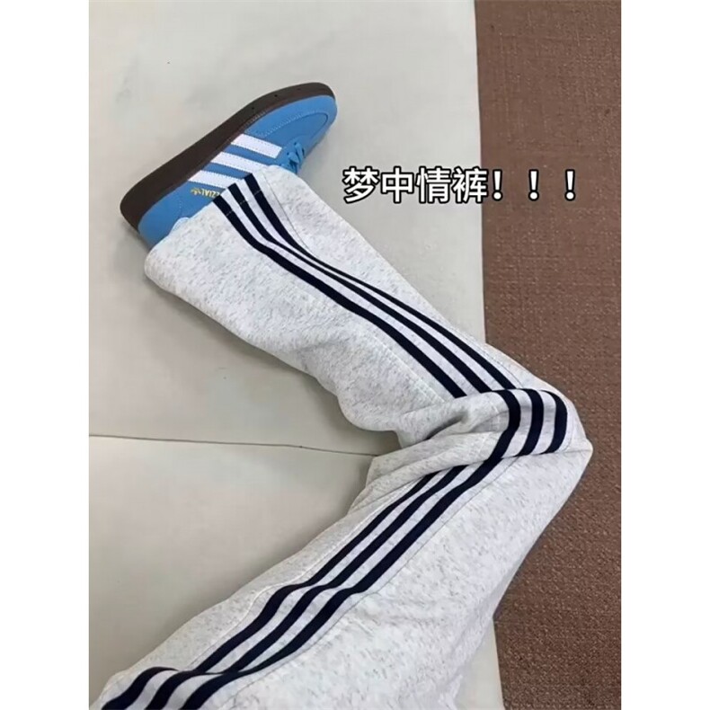 网络图，条纹运动美式新款休闲宽松直筒阔腿裤XZ302B-1-X19P38,男装休闲裤,星座302B-1