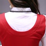 时尚优雅红色连衣裙显瘦修身百搭女套装，女装套装/套裙，贵人树