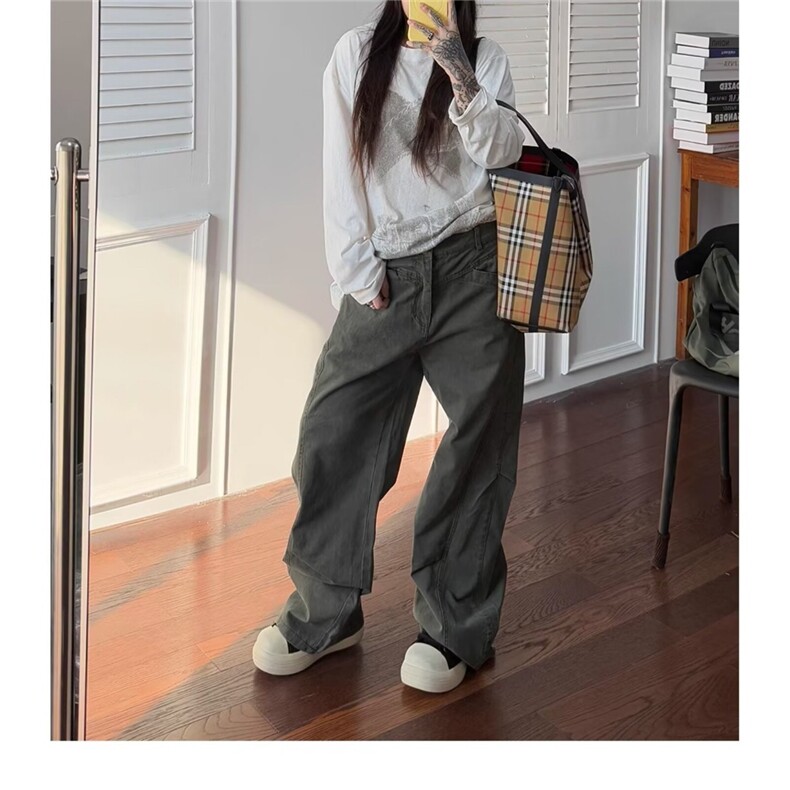 美式阔腿工装裤男女款新款春秋季慵懒松弛感休闲裤潮LN13322-P58,男装工装外套,星座1008