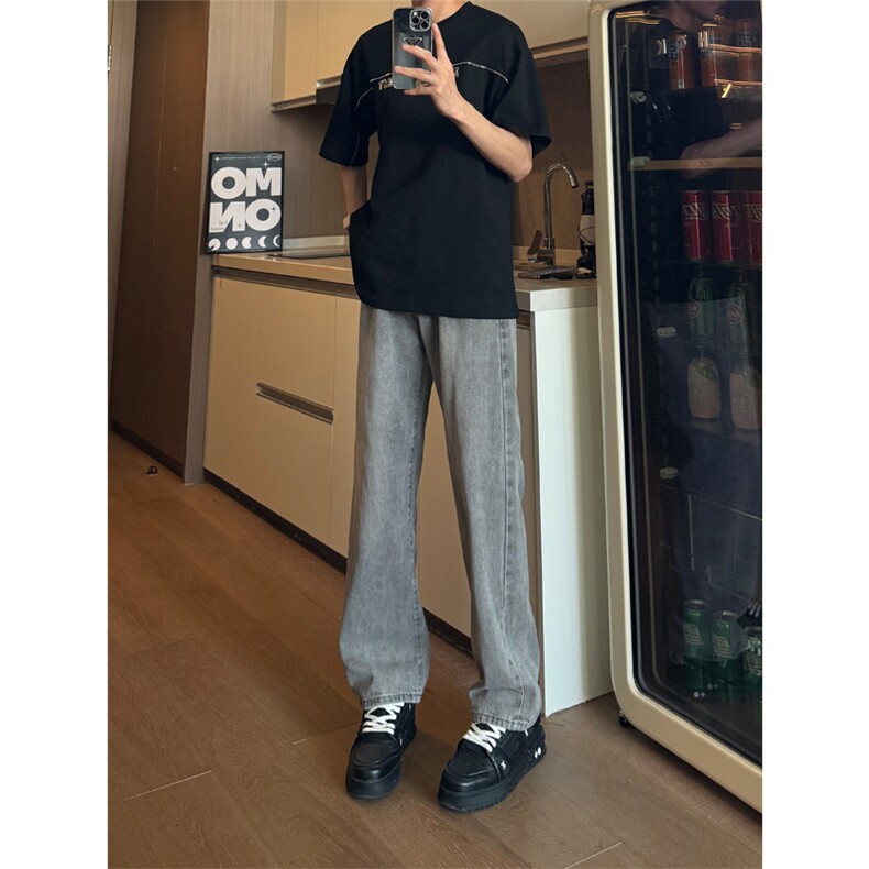 现货水洗复古宽松直筒牛仔裤男K5806-P50控78,男装牛仔裤,星座205