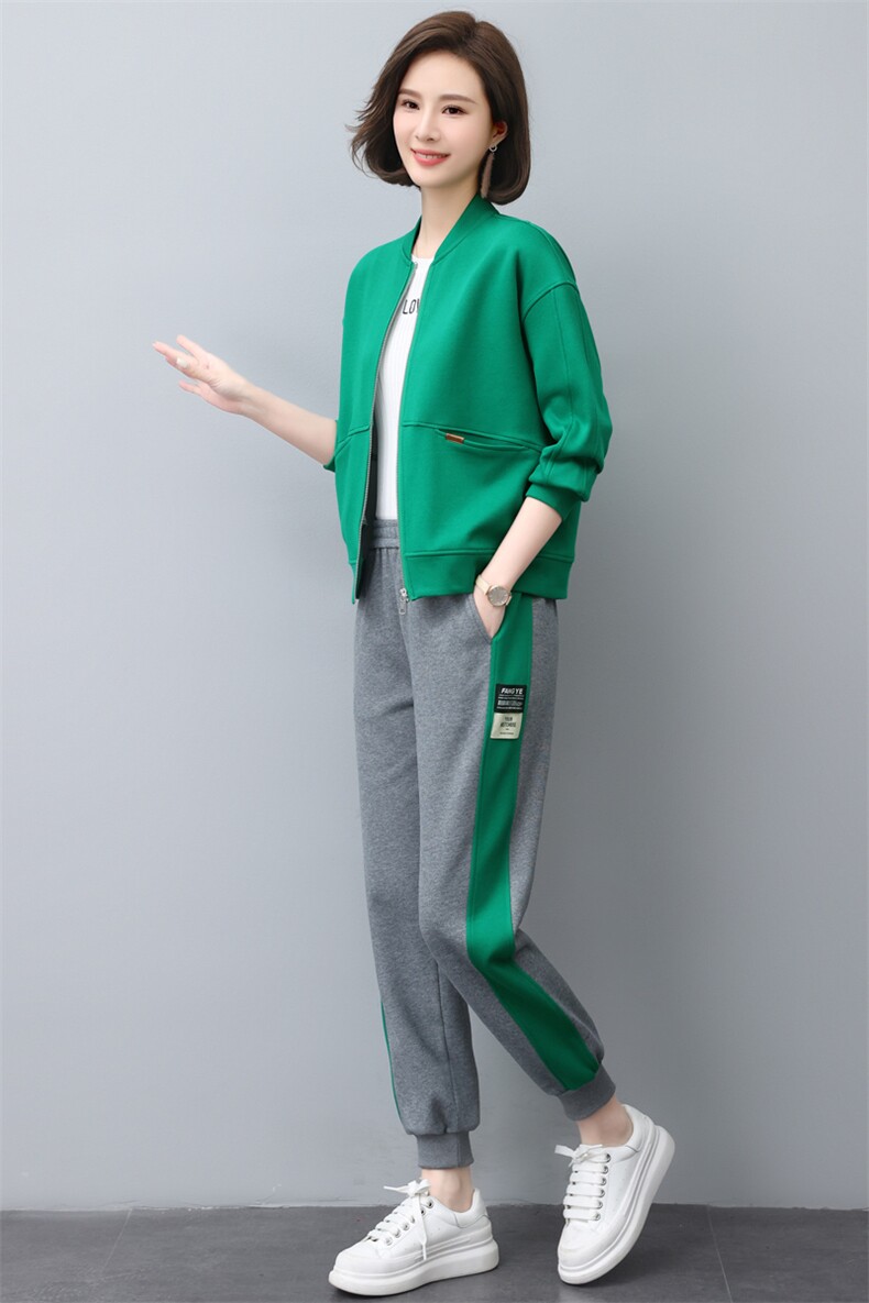 时尚休闲卫衣两件套女春秋新款宽松显瘦运动套装百搭潮流外套长裤,女装套装/套裙,依恋蒂丝