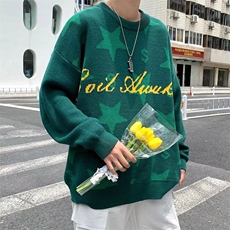 欧美高街毛衣男女宽松慵懒风秋冬外穿圆领星星JY08P42，男装针织衫/毛衣，星座1116-2