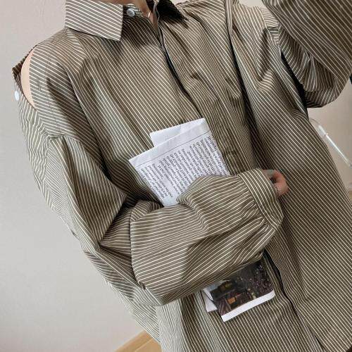 小心机露肩宽松衬衫版，现货，秋季，已补单几千件，女装衬衫，她西子