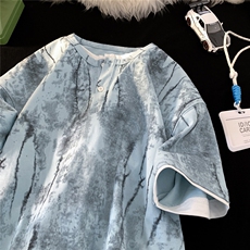 重磅假两件短袖T恤男款夏季脏脏设计感衣服高级感美式潮牌内搭T恤，男装T恤，星座815A