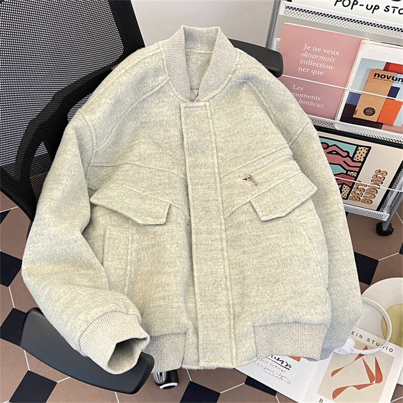 加棉外套男款秋冬高级感痞帅潮牌夹克男装棉衣JK09343-P113,男装夹克,星座308B-2