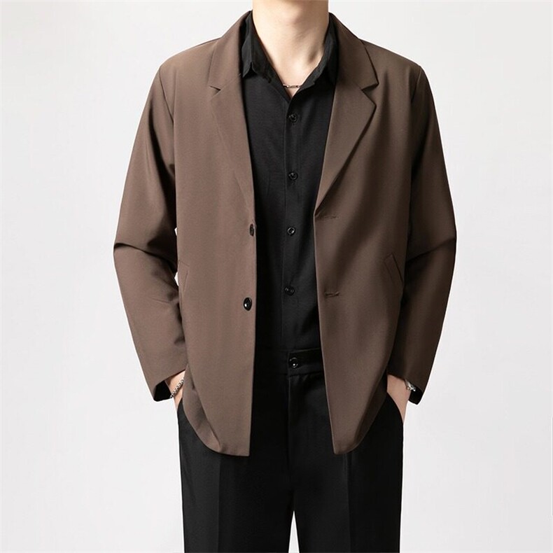 轻商务休闲抗皱免烫小西服男士2025春秋新款宽松简约西装夹克外套,男装西服,星座1013
