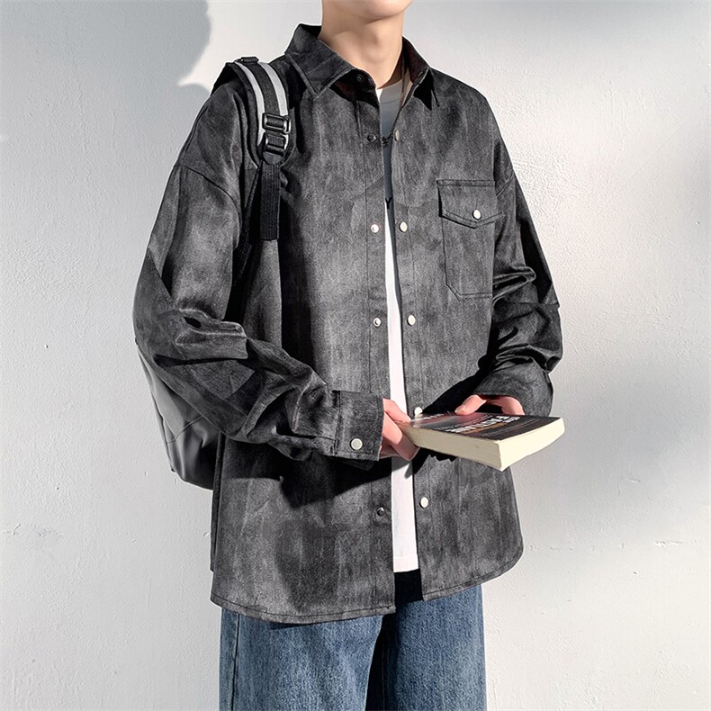 夹克男潮流翻领时尚春秋韩版帅气青年百搭外套男士衬衣WY7231-P72,男装夹克,星座1105-3