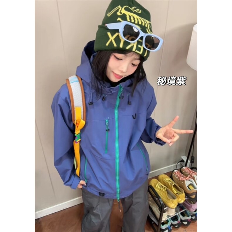 网图现货7色超高性价比冲锋衣多巴胺冲锋衣外套男女JK02-特P48,男装夹克,电商C310