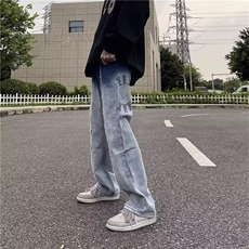 1506-1/K52091/P48港风潮男夏季新款个性字母牛仔裤嘻哈i百搭时尚，男装牛仔裤，星座1506-1