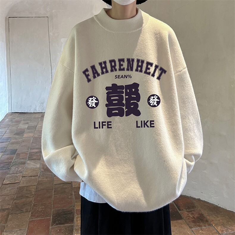 控68半高领毛衣男士大码针织衫男毛线衣男M18256-P45加绒款-P65,男装针织衫/毛衣,电商A040