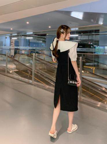 韩风大翻领连衣裙，女装连衣裙，棠秋纤