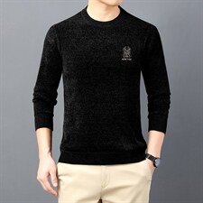 B-N21856冬季新款男士圆领毛衣雪尼尔加绒针织打底衫男装保暖P55,男装针织衫/毛衣,电商B360